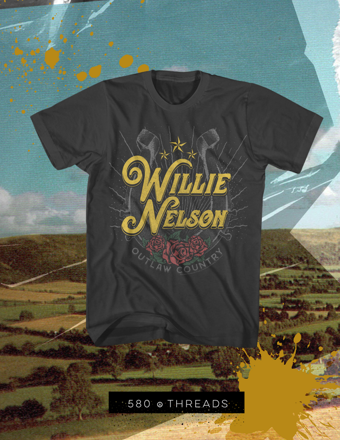 Willie Nelson Outlaw Country Tee in Smoke