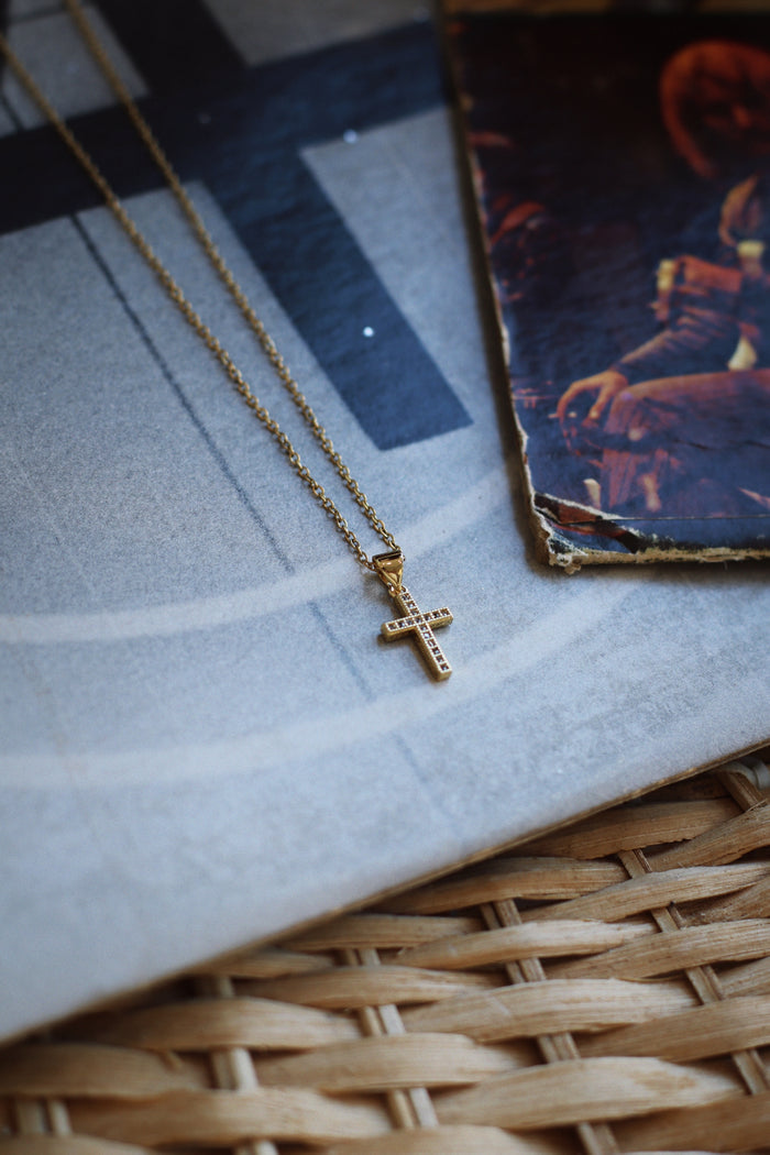 CZ GP Small Cross Necklace