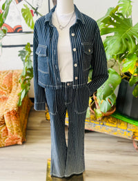 Old School Pinstripe Denim Pants