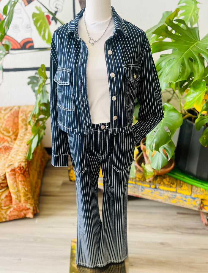 Old School Pinstripe Denim Pants