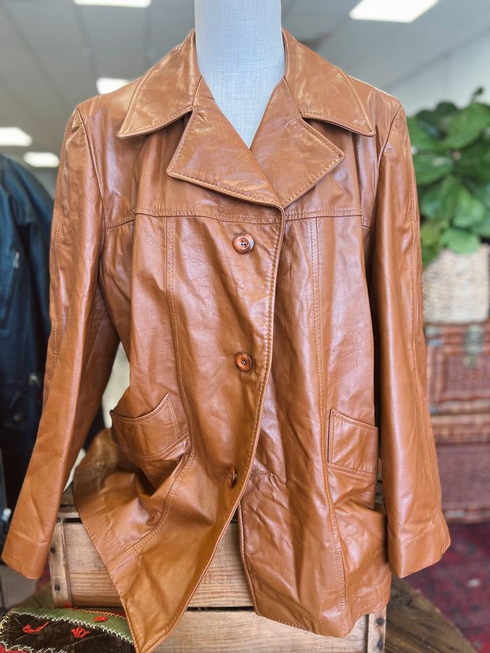 Vault Vintage | Cognac Leather Jacket XL