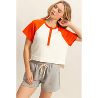 The Sandlot Cropped Tee in Tomato