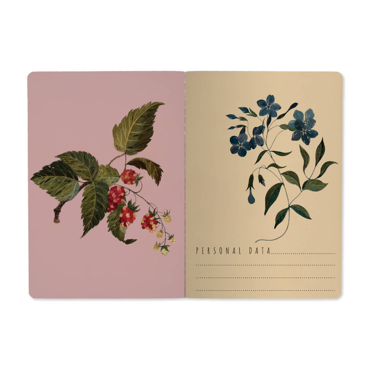 A5 Notebook Forest Flowers on White