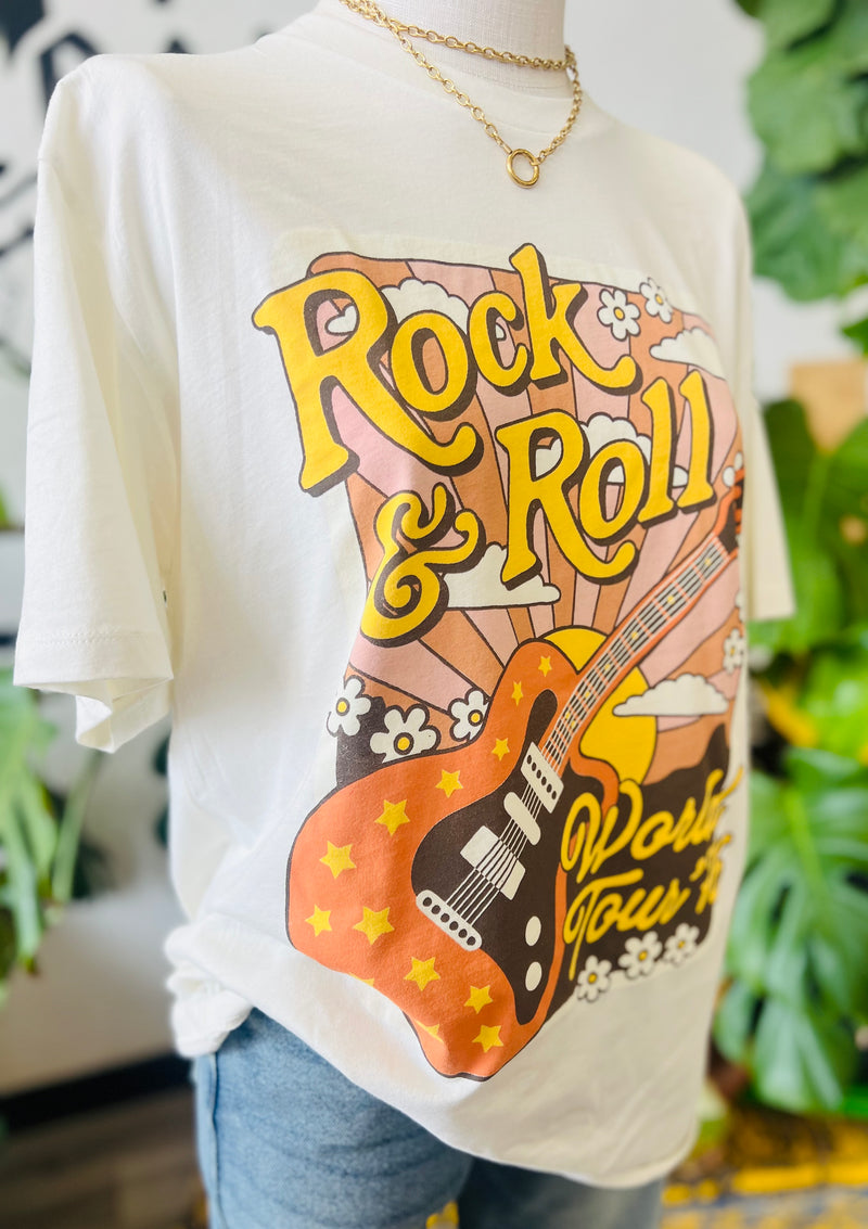 Mineral Wash Rock & Roll Tee + Ivory