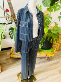 Old School Pinstripe Denim Pants