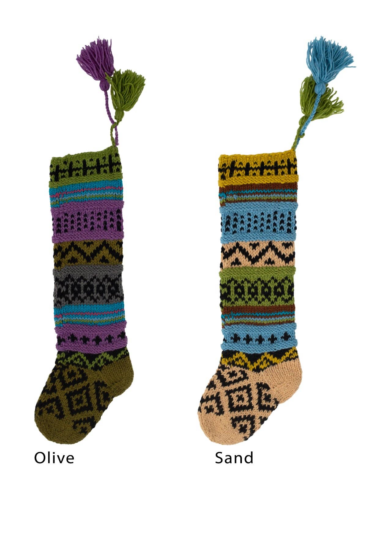 Pure Wool Handcrafted Diamond Stocking