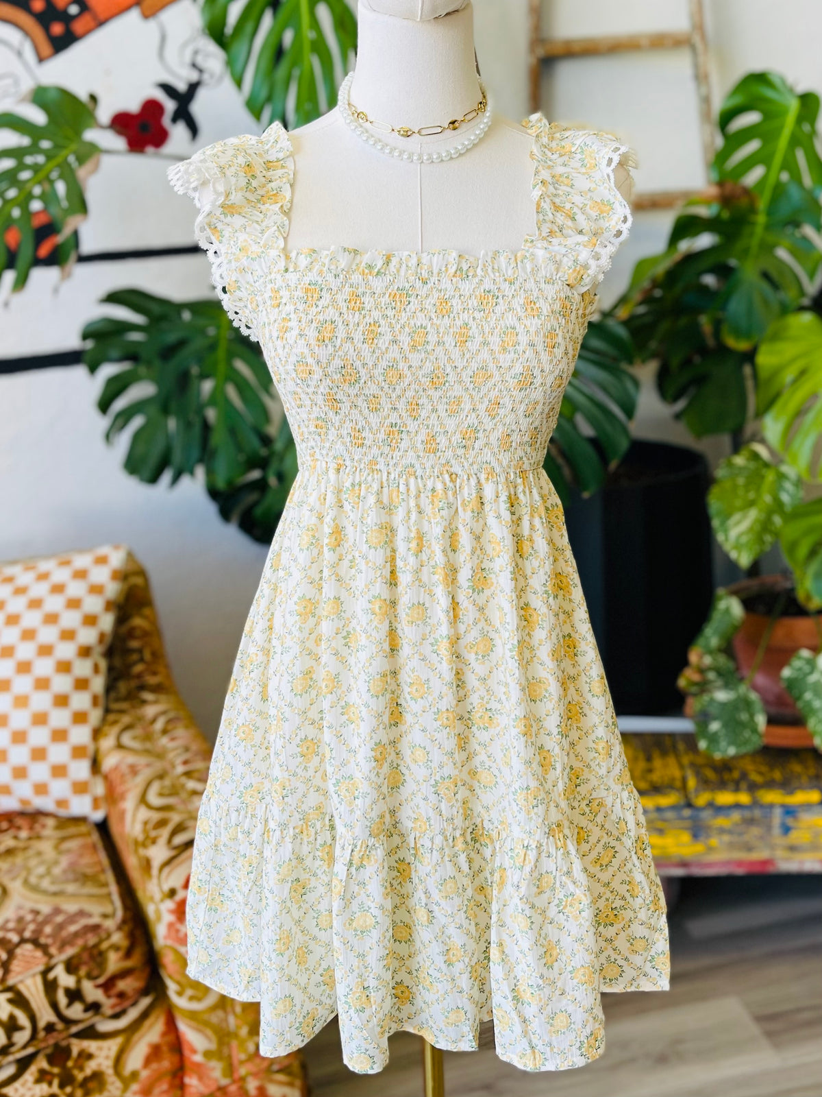 Tiana Mini Dress in Yellow