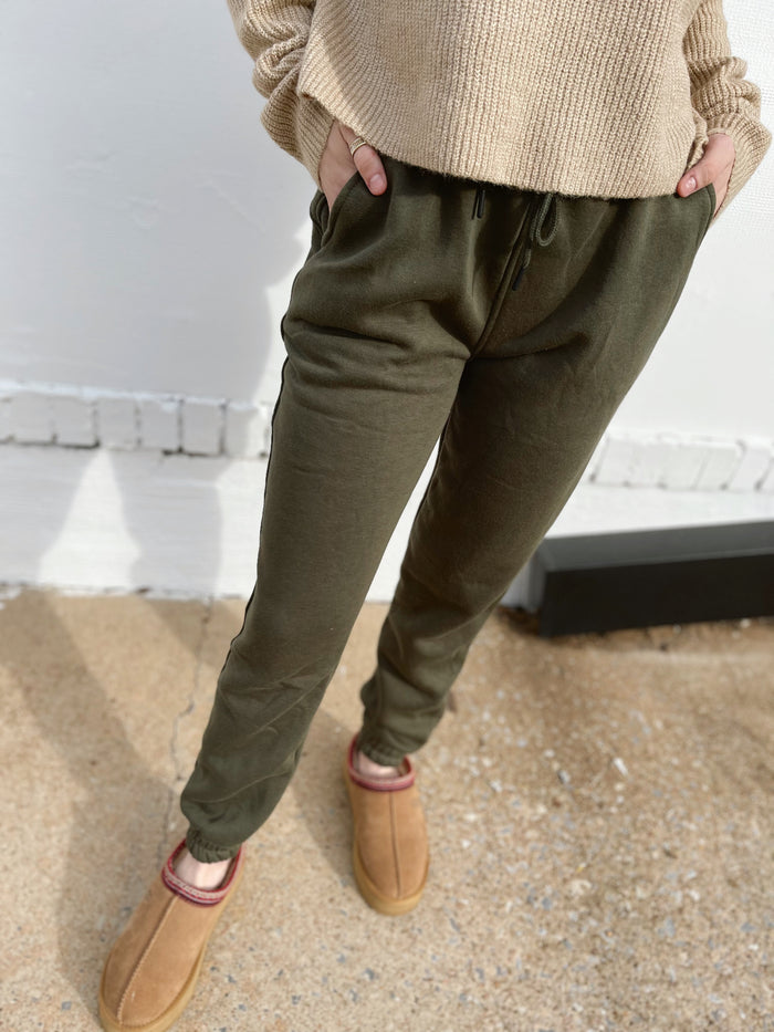 Sunday Soft Thermal Joggers + Olive