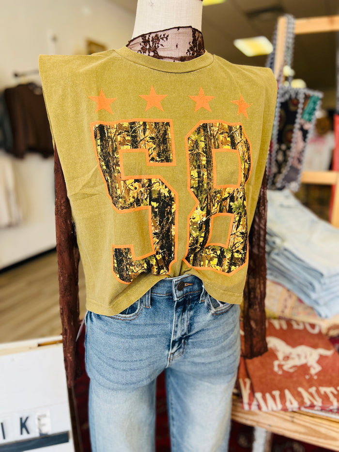 Camo Varsity Muscle Tee