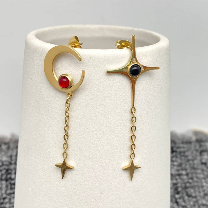 18K Gold Plated Star Moon Earrings