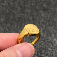 World Is Yours 18K Golden Signet Ring