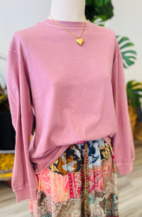 Basic Long Sleeve Top + Mauve