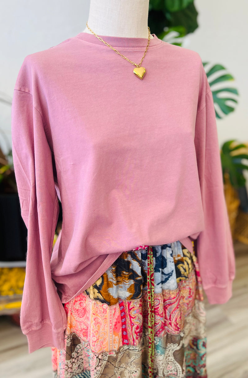Basic Long Sleeve Top + Mauve