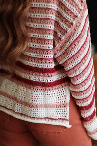 Summer To Fall Crochet Sweater + Cranberry