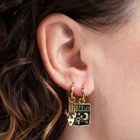 Mystic Spells Hoop Earrings 22k Gold Gilt - 580 Threads