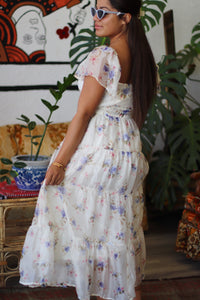 Ella Enchanted Blue Floral Midi Dress