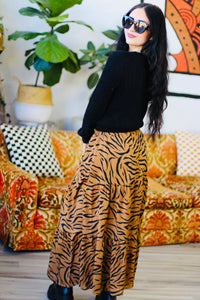 Wild Child Tiger Print Maxi Skirt