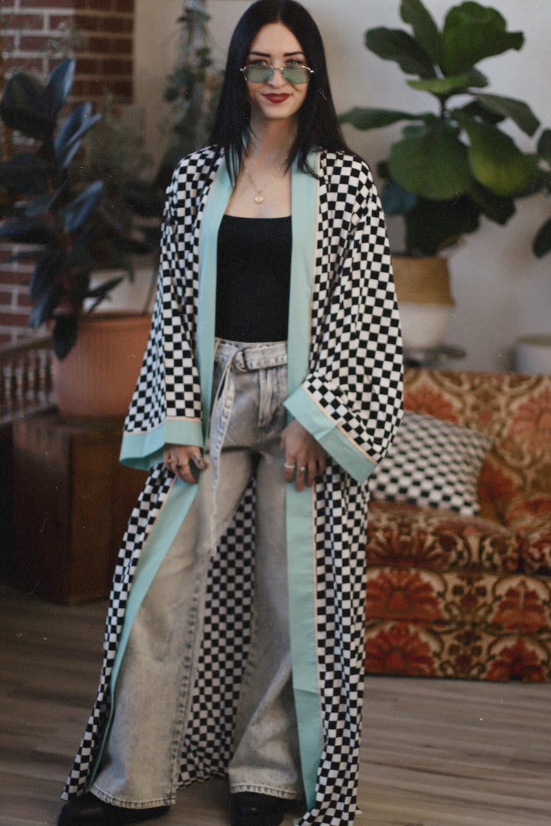 Warped Tour Maxi Checkered Kimono