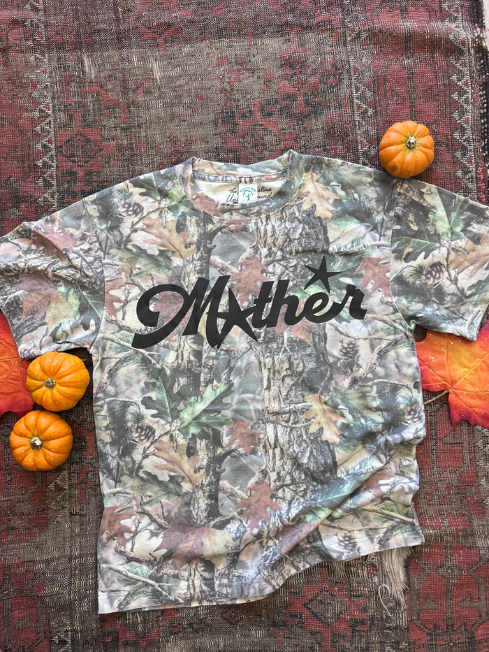Mother Star Detail Camo Boxy Cotton T-Shirt