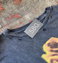 Blurry Rose Distressed Vintage-Wash Graphic Tee