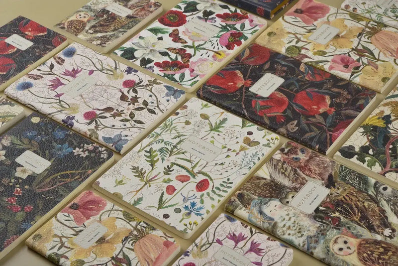 Vegan Leather A5 Notebook - Forest Flowers