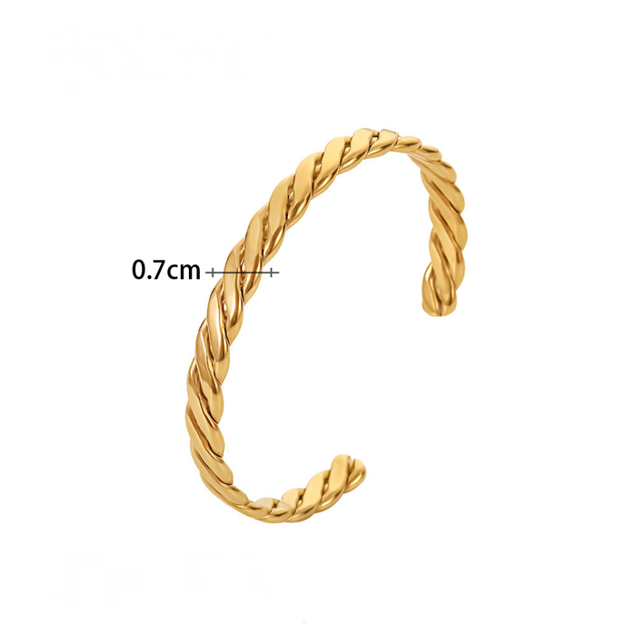 Gold Plated Rope Bangle