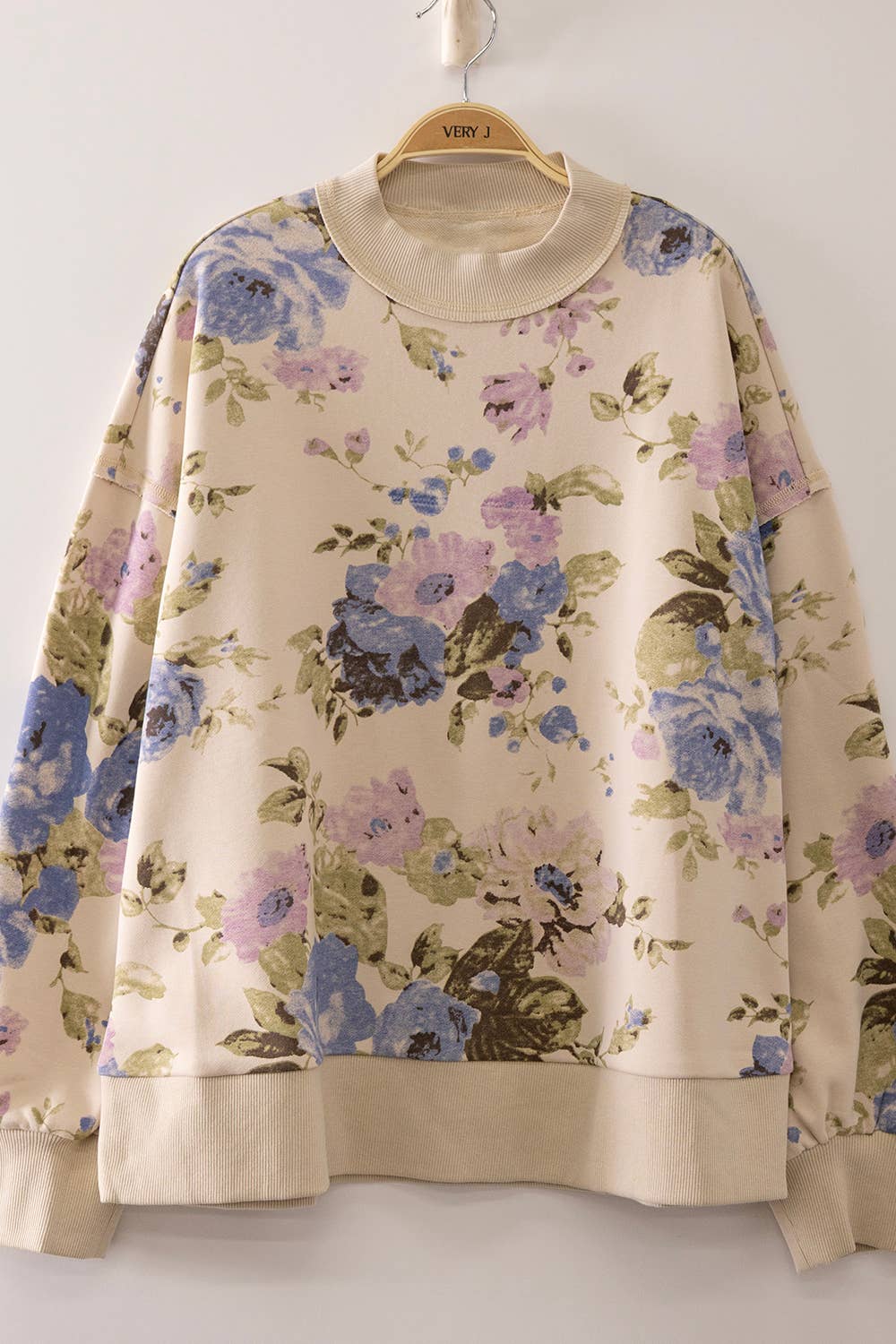 DJ Cream Floral Print Sweatshirt