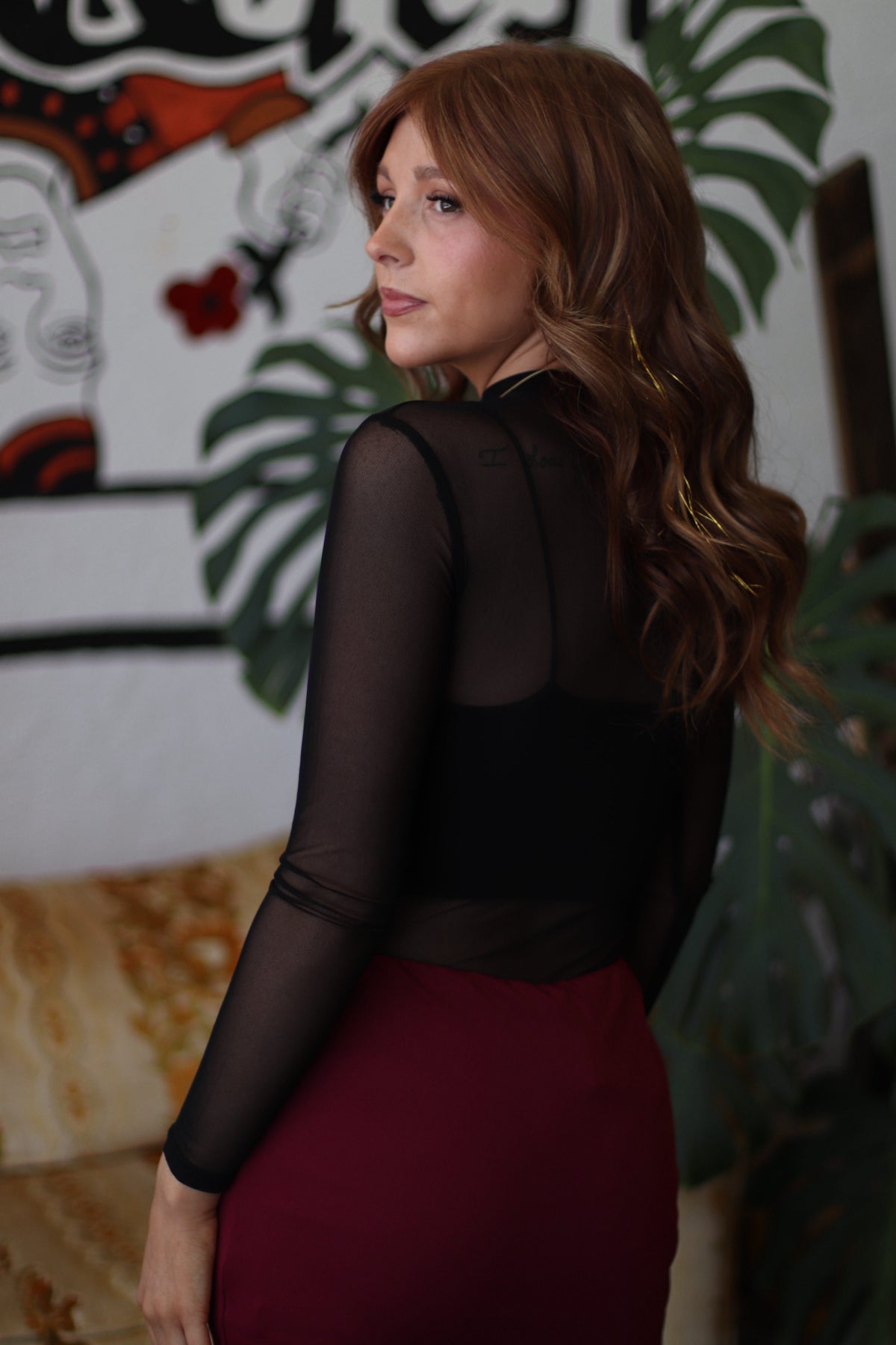 Dark Cherry Mini Scuba Knit Skort