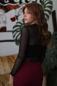 Dark Cherry Mini Scuba Knit Skort