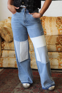 Benni & The Jets Patchwork Wide Leg Jeans