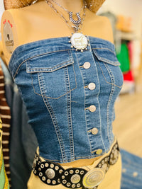 Dolly Denim Tube Top