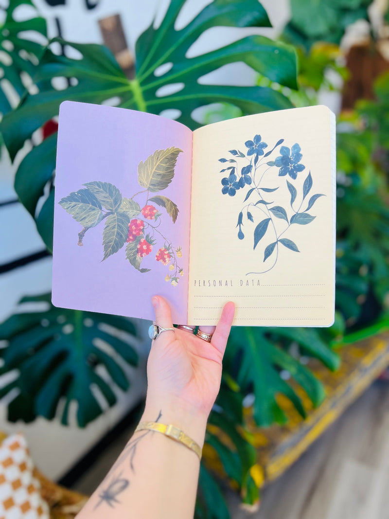 A5 Notebook Forest Flowers on White