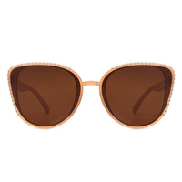 Chic Oversized Cat-Eye Rhinestone Sunglasses