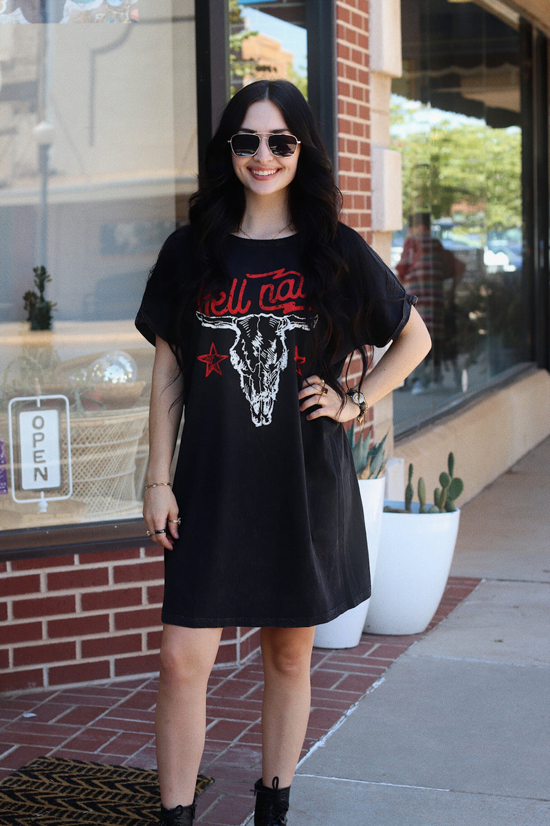 Hell Naw Skull T Shirt Dress