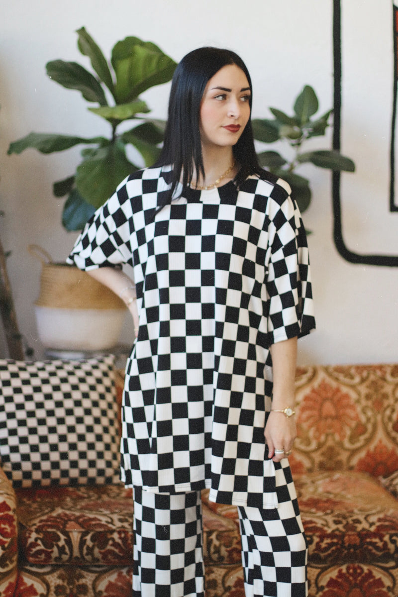 B+W Checkered Pant Set