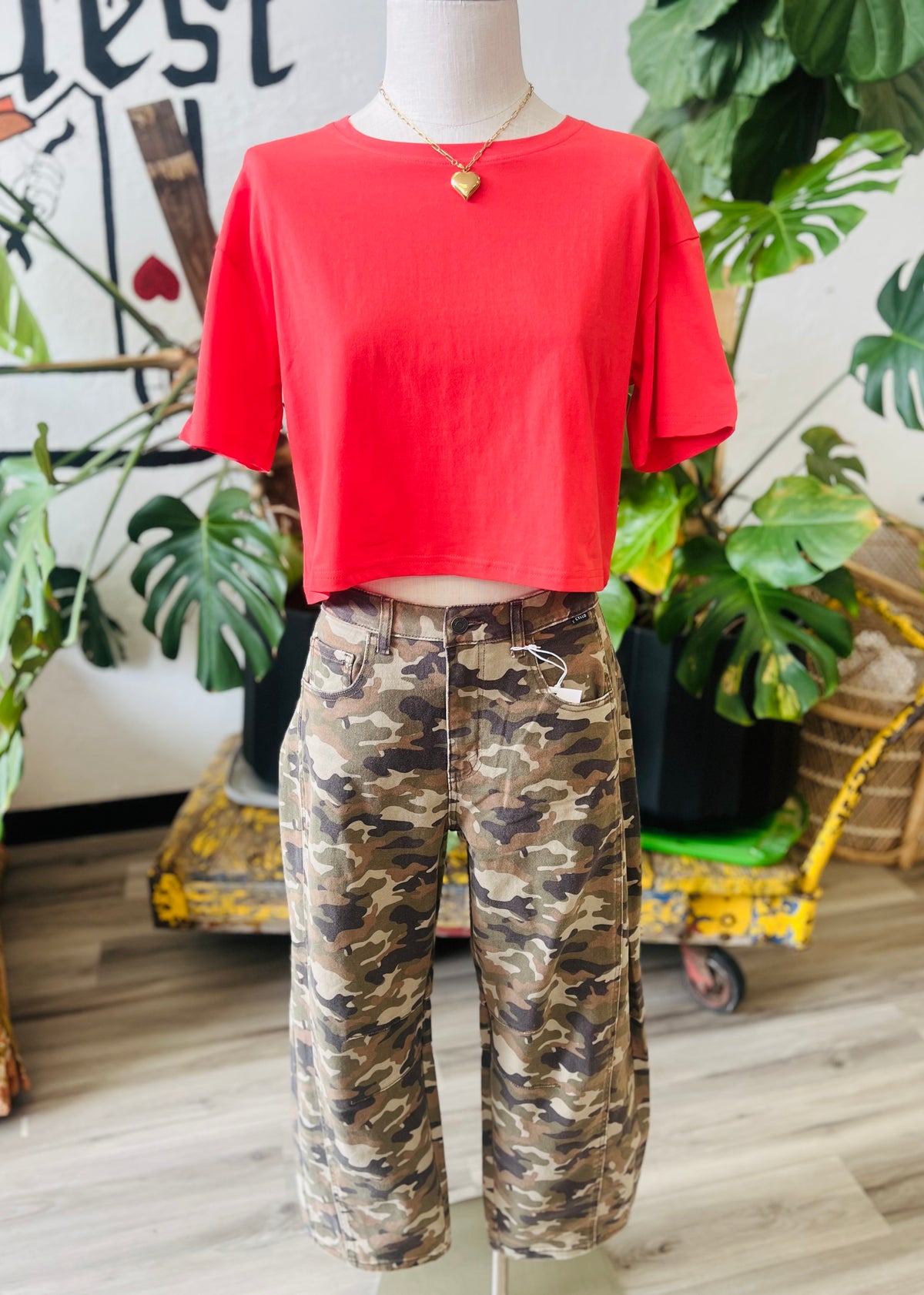 Robin Red Cropped Cotton Tee