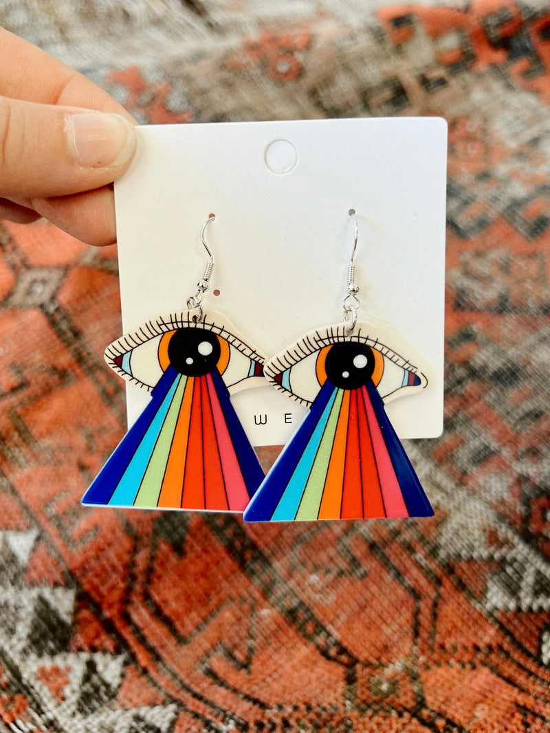Acrylic Rainbow Eye Earrings