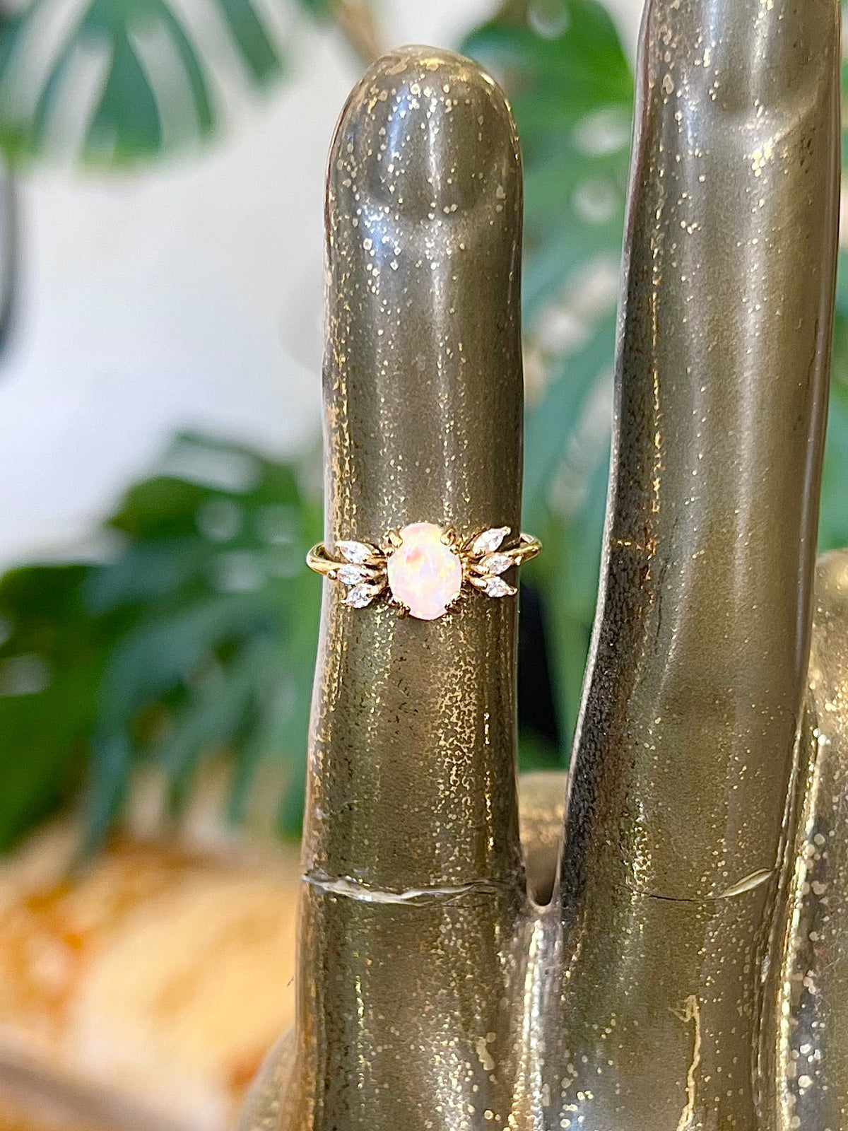 Lucky Opal CZ 18K Gold Plated Ring