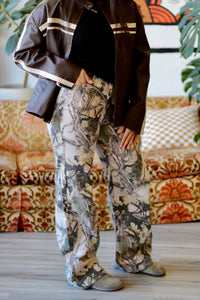 High-Rise Camo Print Wide Leg Jeans