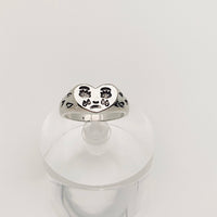 Silver Crying Face Signet Ring
