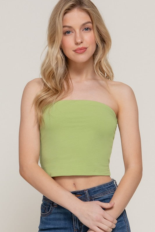 Cropped Tube Top + Green