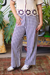 Louise Black Checkered Casual Pants