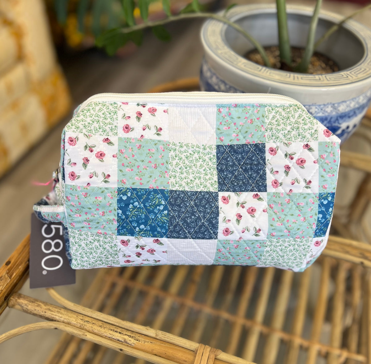 "Floral Delight" Quilted Vanity and Travel Bag