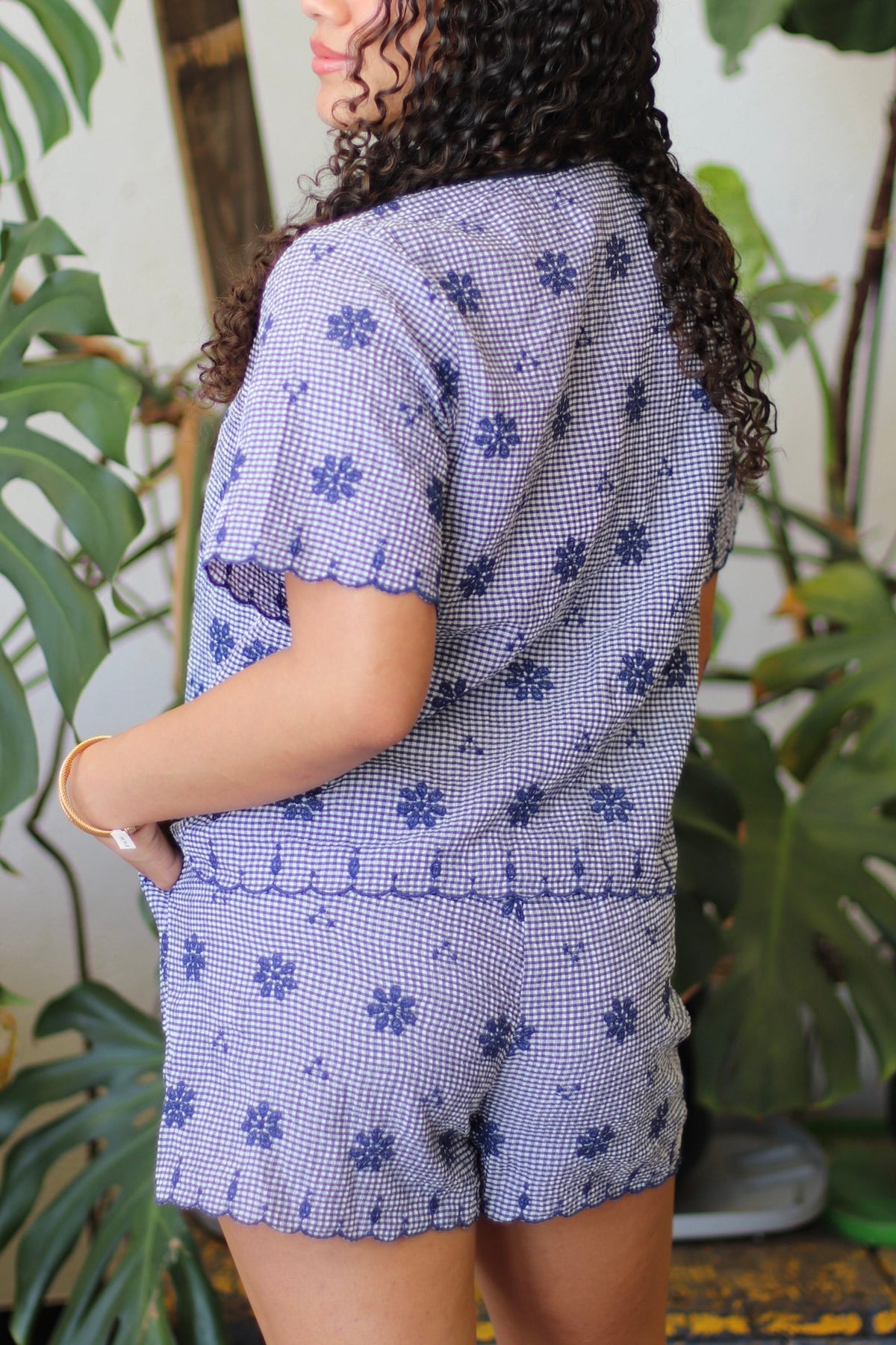 Darcy Floral Embroidery Woven Top & Shorts Set