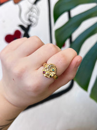 Colorful Cubic Zirconia Star Moon Eye Ring