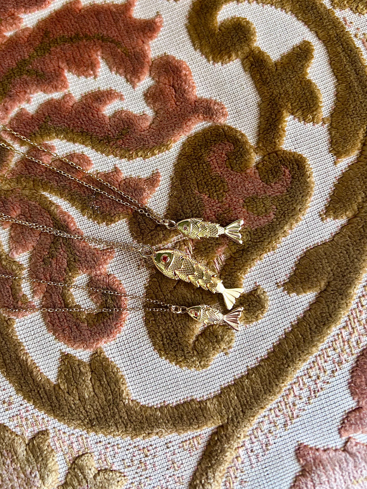 Fish Charm Gold-plated Necklace 2 Tier