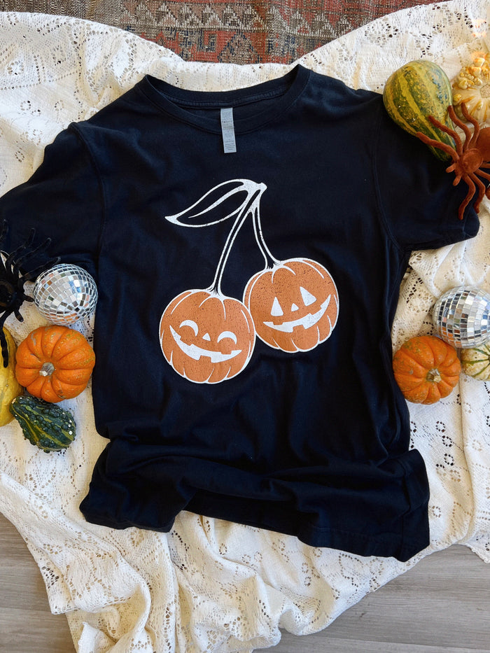 Pumpkin Cherry Black Graphic Tee