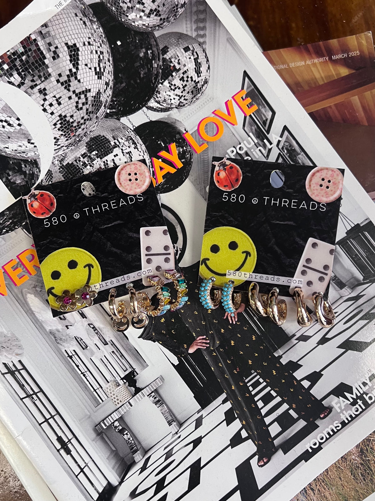 Rainbow, Smiley, and Floral Trio Earrings