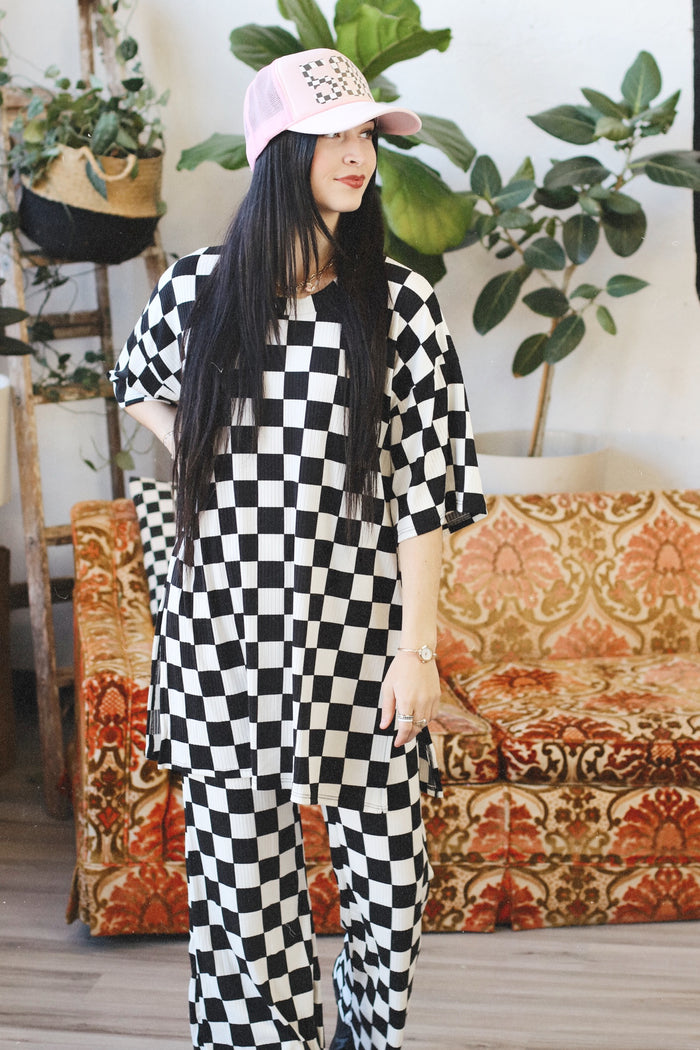 B+W Checkered Pant Set