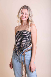 Black Cotton Bandana Scarf